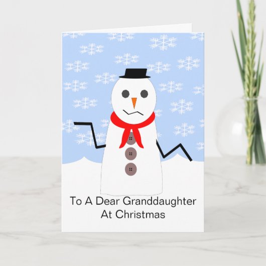 Carte de Noël Snowman Grandgirl (Devant)