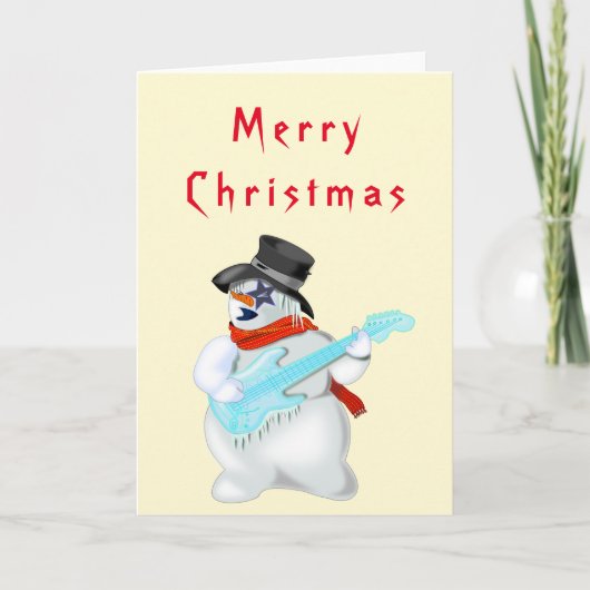 Carte de Noël Snowman musical avec Cuitar (Devant)