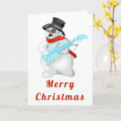 Carte de Noël Snowman musical avec guitare (Fleur jaune)