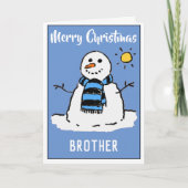 Carte de Noël Snowman pour un frère (Devant)