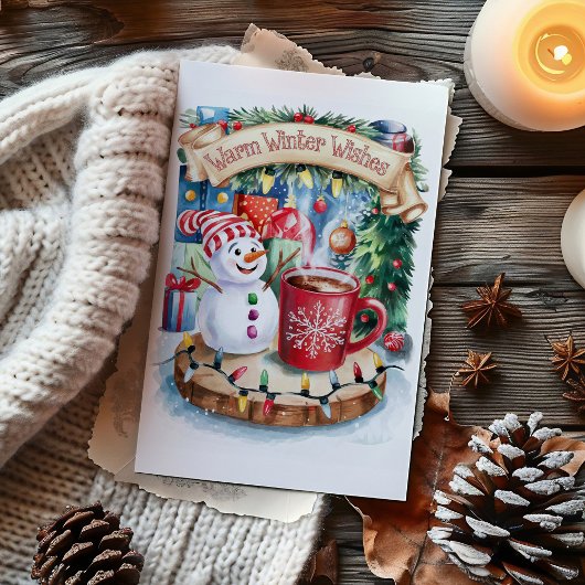 Carte de Noël Snowman pour un hiver doux