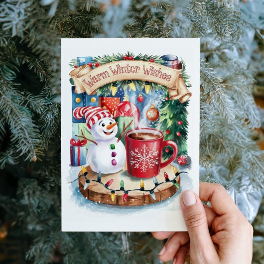 Carte de Noël Snowman pour un hiver doux