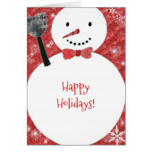 Carte de Noël Snowman Red Bow Cravate (Devant)