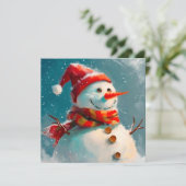 Carte de Noël Snowman Vintage (Debout devant)