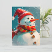 Carte de Noël Snowman Vintage (Debout devant)