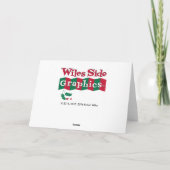 Carte de Noël Snowscape du milieu du siècle : Noir (Dos)