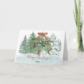 Carte de Noël Snowy de maman et bébé âne (Dos)