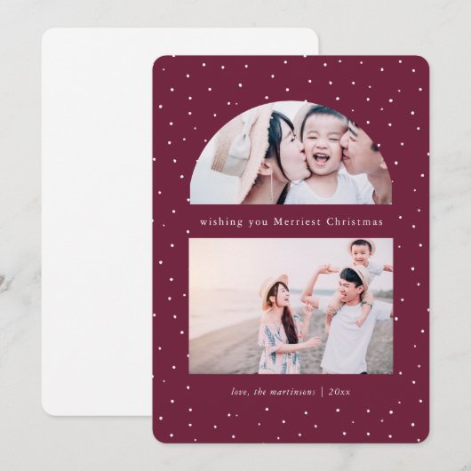 Carte de Noël Snowy Globe Photo Graphique (Devant / Derrière)