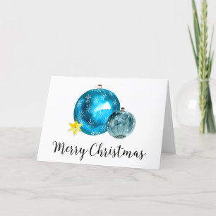 Carte de Noël sobriété ornement aquarelle
