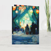 carte de Noël soirée rassemblement lumières coloré (Dos)