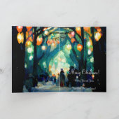 carte de Noël soirée rassemblement lumières coloré (Intérieur)