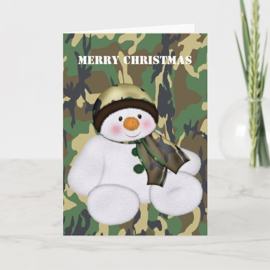 Carte de Noël Soldat Snowman (Devant)