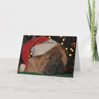 Carte de Noël somnolente de chiot
