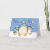 Carte de Noël Son Avec Pingouins (Devant)