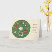 Carte de Noël Songbird Wreath (Fleur jaune)