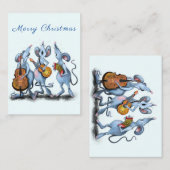 Carte de Noël Souris Musicale Joyeuse Fun (Devant / Derrière)