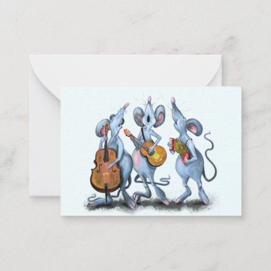 Carte de Noël Souris Musicale Joyeuse Fun (Dos)