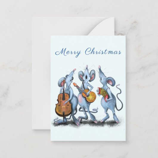 Carte de Noël Souris Musicale Joyeuse Fun (Devant)