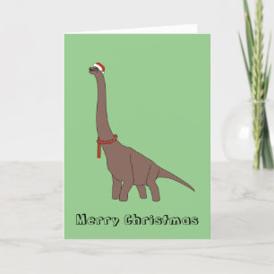 Carte de Noël spéciale Brachiosaure dinosaure à lo