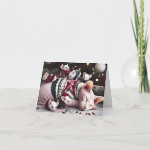 Carte de Noël Sphynx amusante