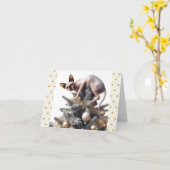 Carte de Noël Sphynx Cat (Fleur jaune)