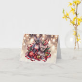 Carte de Noël Sphynx Kittens (Fleur jaune)