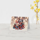 Carte de Noël Sphynx Kittens (Fleur jaune)