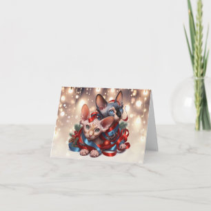 Carte de Noël Sphynx Kittens