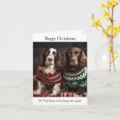 Carte de Noël Springer Spaniel Dogs (Fleur jaune)