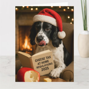 Carte de Noël Springer spaniel 'Taxe sur le froma