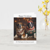 Carte de Noël St Bernard Dogs (Fleur jaune)