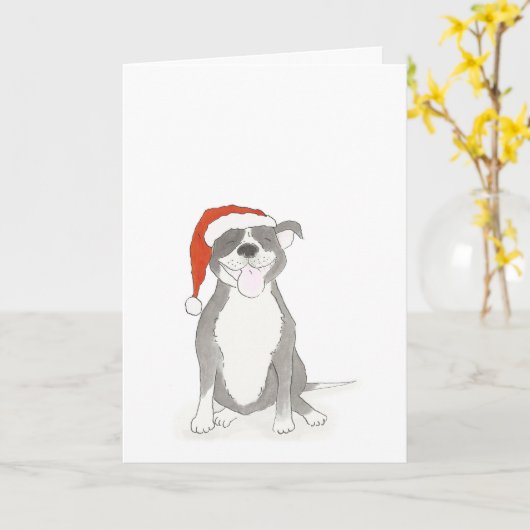 Carte de Noël Staffie (Fleur jaune)