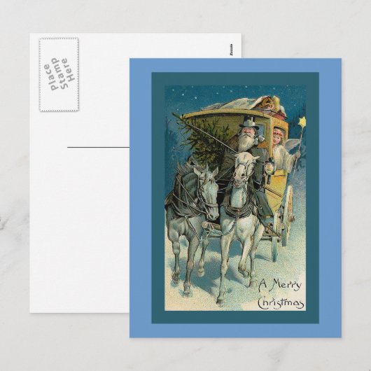 Carte de Noël "Stagecoach" (Devant / Derrière)