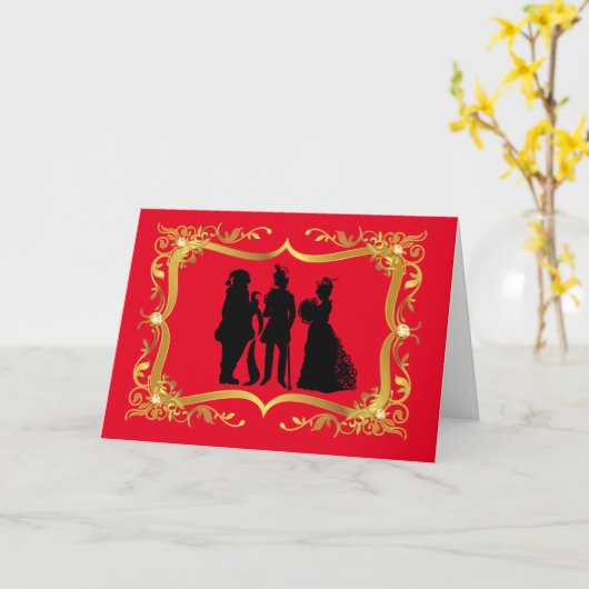 Carte de Noël Steampunk (Fleur jaune)