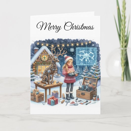 Carte de Noël STEM pour les filles de la tech (Devant)