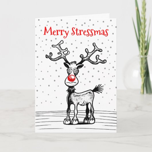 Carte de Noël Stressmas de Rudolph (Devant)