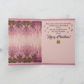 Carte de Noël style Klimt humour décalé sapin rose (Intérieur)