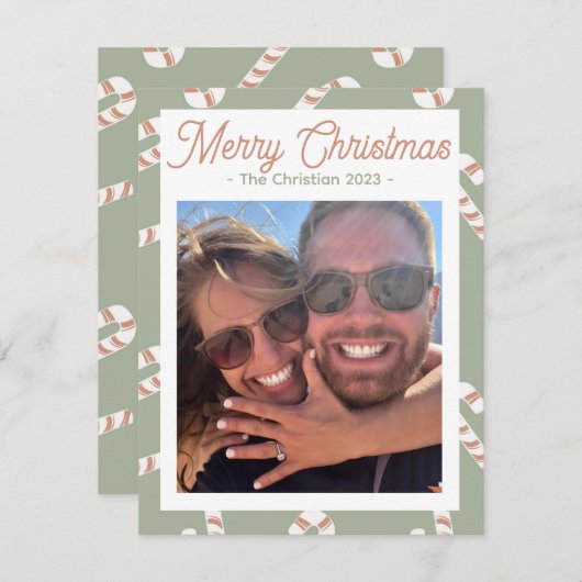 Carte de Noël sucre de canne (Devant / Derrière)