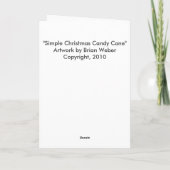 Carte de Noël sucre de canne (Dos)