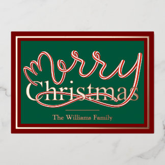 Carte de Noël sucre de canne - rayures verte et ro