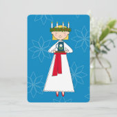 Carte de Noël suédoise père Noël Lucia (Debout devant)