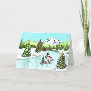 Carte de Noël SUP Snowman
