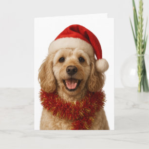 Carte de Noël super mignonne Cockerpoo crème