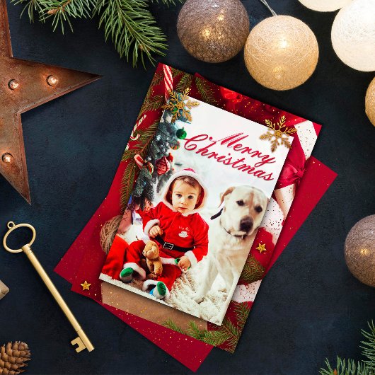 Carte de Noël super mignonne pour bébé et chien