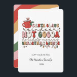 Carte de Noël Super rétro colorée<br><div class="desc">C'est la saison pour devenir super ! Cette carte de Noël rétro propose une liste d'activités de vacances amusantes tandis que le dos a un motif coloré de vagues rétro dans des couleurs de Noël muettes. C'est la façon idéale de souhaiter des vacances heureuses à votre famille et à vos...</div>