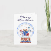 Carte de Noël sur mesure, Magic Snow Globe Joyeux (Devant)