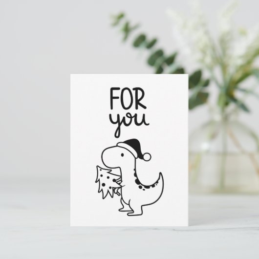 Carte de Noël T Rex Dinosaur (Debout devant)