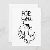 Carte de Noël T Rex Dinosaur (Devant / Derrière)