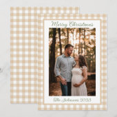 Carte de Noël Tan Plaid (Devant / Derrière)