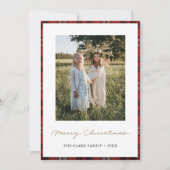 Carte de Noël Tartan Border Snowflakes (Devant)